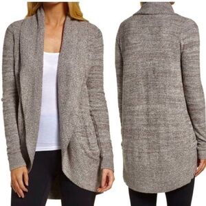 Barefoot Dreams CozyChic Lite Circle Cardigan Heather Brown Size 1X Women’s